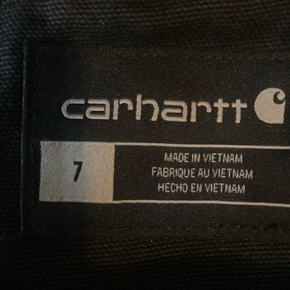 Carhartt Duck Bib Overalls kids boys size 7 quilt lined Black - Picture 5 of 7